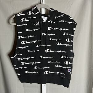 Champion Women’s Campus Sleeveless Halter Hoodie - Black, Size XL